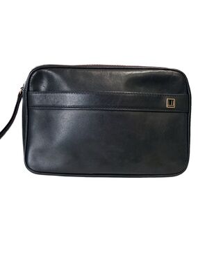 Dunhill Black Men’s Leather Travel vanity Bag
